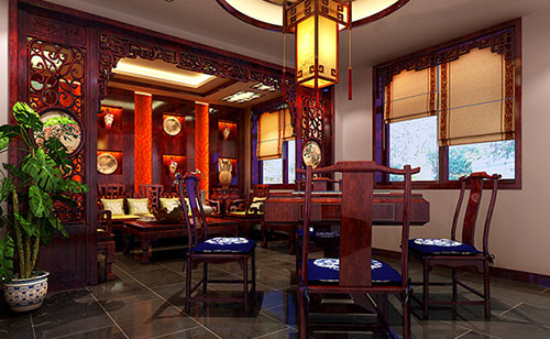 张湾古典中式风格茶楼包间设计装修效果图