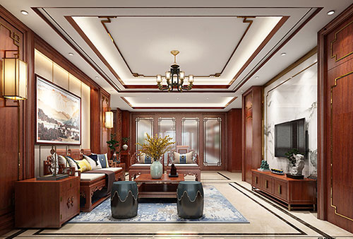 张湾小清新格调的现代简约别墅中式设计装修效果图